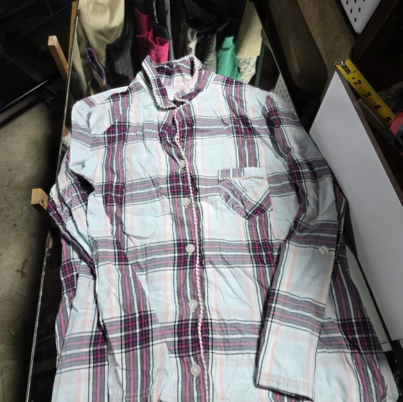 Victoria's Secret Plaid Pajama Set - Pink and Gray - Picture 2 of 5